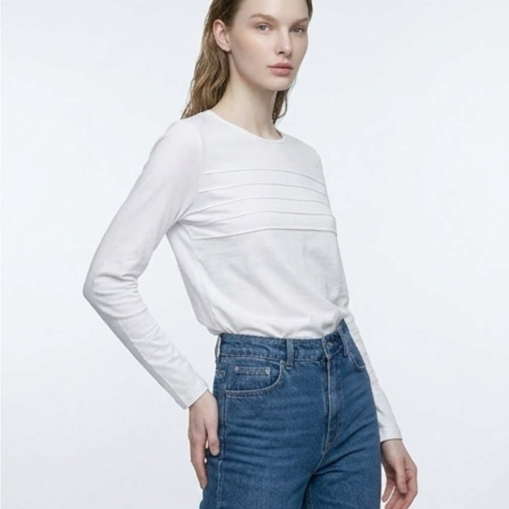 Two Elegant Cream & A Blue Long Sleeve Blouse’s